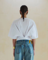 DOYLE CROPPED -  DRAPED SHORT SLEEVE TEE