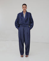 PHEBE - LIGHT CHAMBRAY WIDE-LEG PANTS