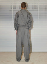 PHEBE - CHECK WOOL WIDE-LEG PANTS