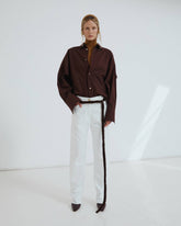 NAOMI - FUR BELT ADORNED STRAIGHT LEG DENIM