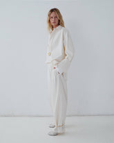 PHEBE - CUFF ADORNED WIDE-LEG WOOL PANTS