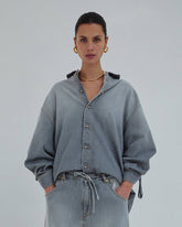 KEANU - TENCEL DENIM ROUCHE SHIRT
