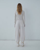 PHEBE - CUFF ADORNED WIDE-LEG WOOL PANTS