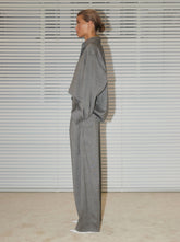 PHEBE - CHECK WOOL WIDE-LEG PANTS