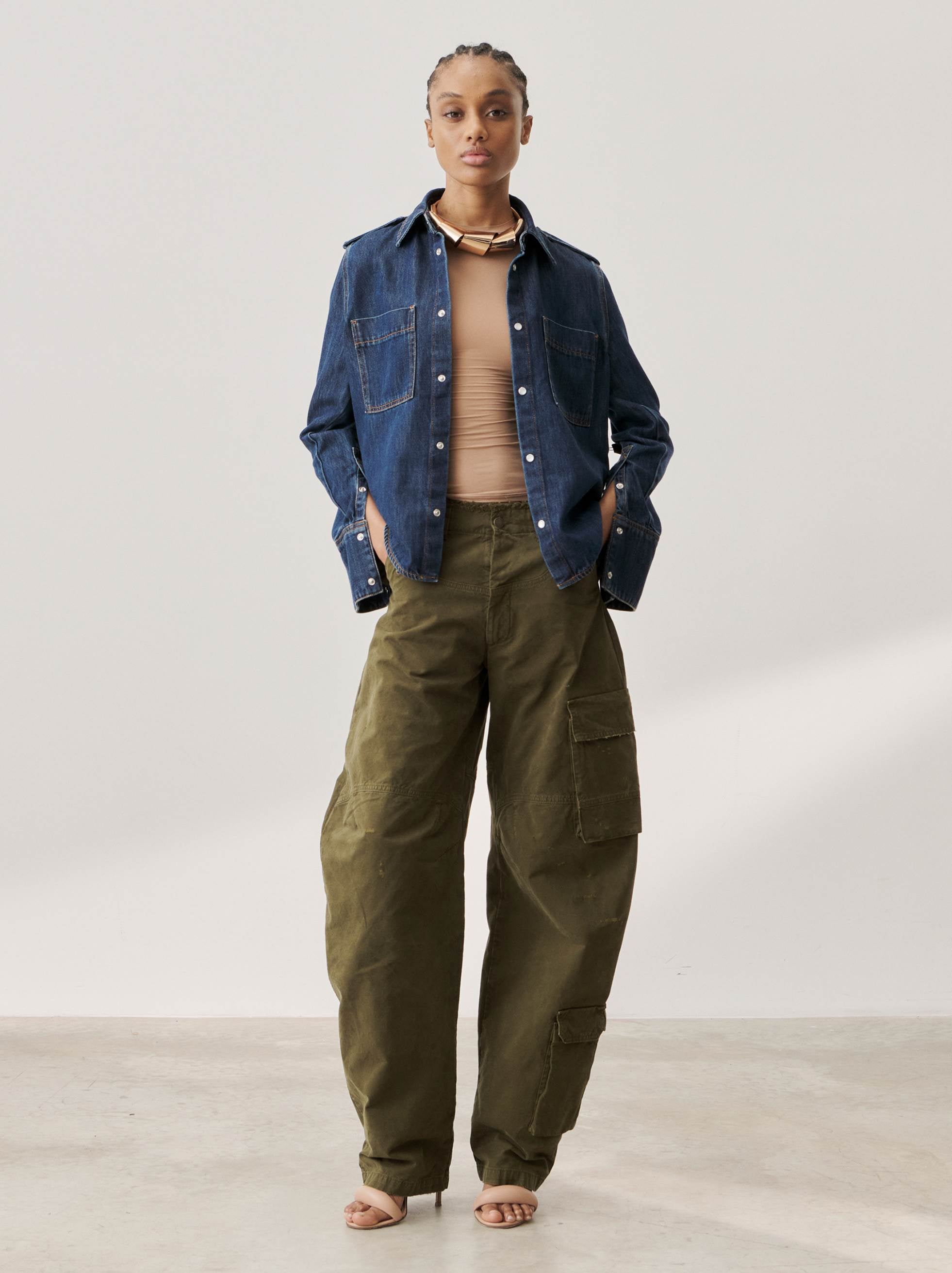 ROSALIND - CANVAS BOW CARGO PANTS