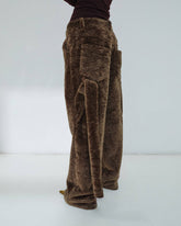 LISA - BELT ADORNED FAUX FUR PANTS