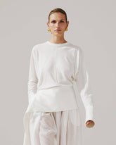 LUNA - JERSEY TOP WITH DROPPED SATIN DETAILS