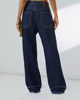 LISA - CHAIN ADORNED LOOSE FIT CARPENTER DENIM