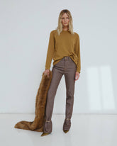 MARION -  CUFF ADORNED STRAIGHT LEG FITTED DENIM