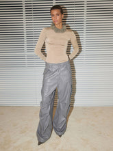 VIVI - FAUX LEATHER CARGO PANTS