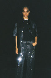 KAREN - PAILLETTE PANEL SHREDDED DENIM