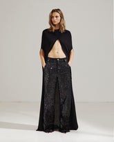 SIENNA - PAILLETTES LOOSE SIDE SPLIT DENIM
